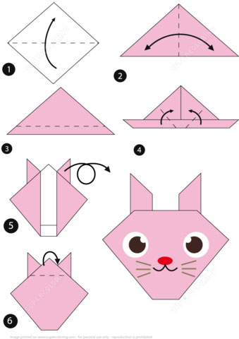 Оригами из бумаги кролик 4
