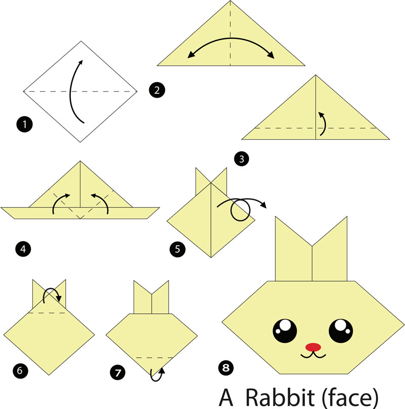 Оригами из бумаги кролик 5