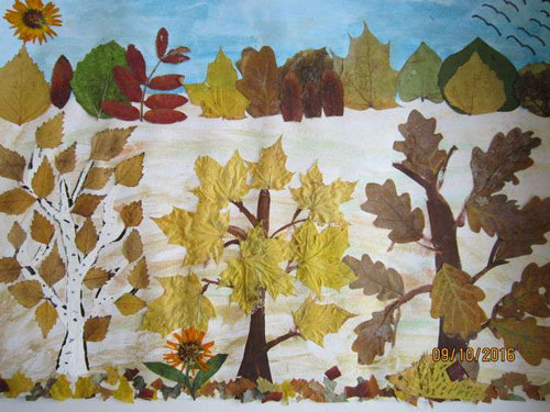 поделки из осенних листьев в детский сад 3