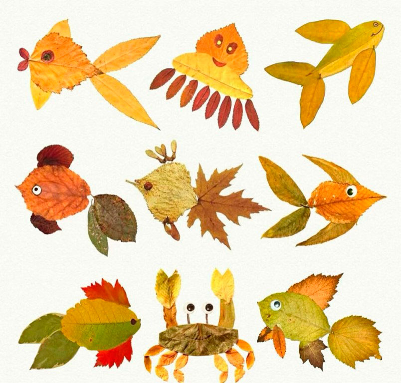 простые поделки из листьев для детского сада 1