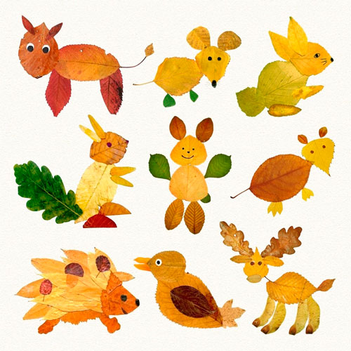 Поделки из листьев для детского сада 5