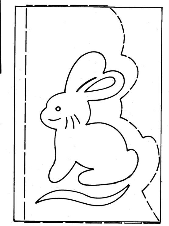 вытынанка-кролик шаблон для вырезания на окно из бумаги 6