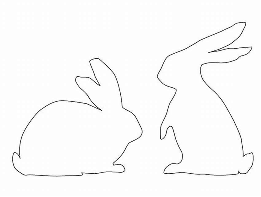 вытынанка-кролик шаблон для вырезания на окно 6