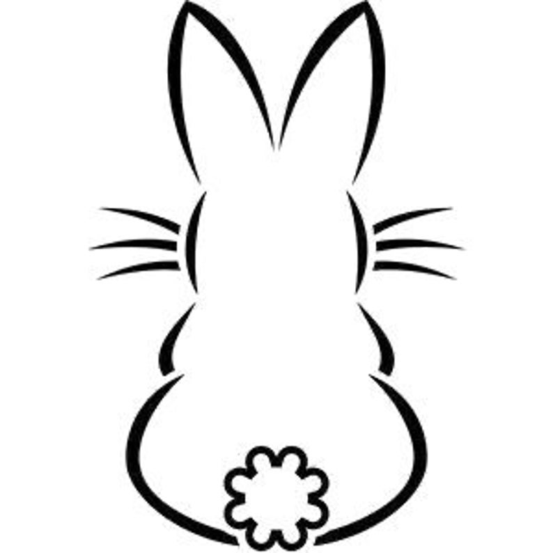 вытынанка-кролик шаблон для вырезания на окно из бумаги 8