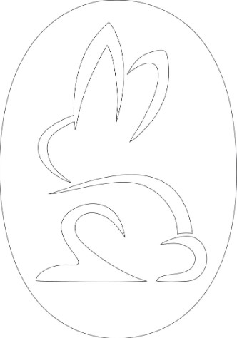 вытынанка-кролик шаблон для вырезания из бумаги распечатать 7