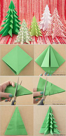 креативная елка своими руками в школу поделка из бумаги и картона
