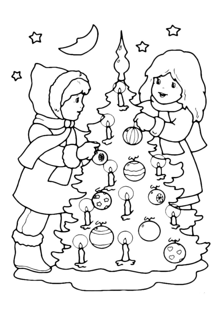 красивые картинки раскраска новогодняя елка для детей 9