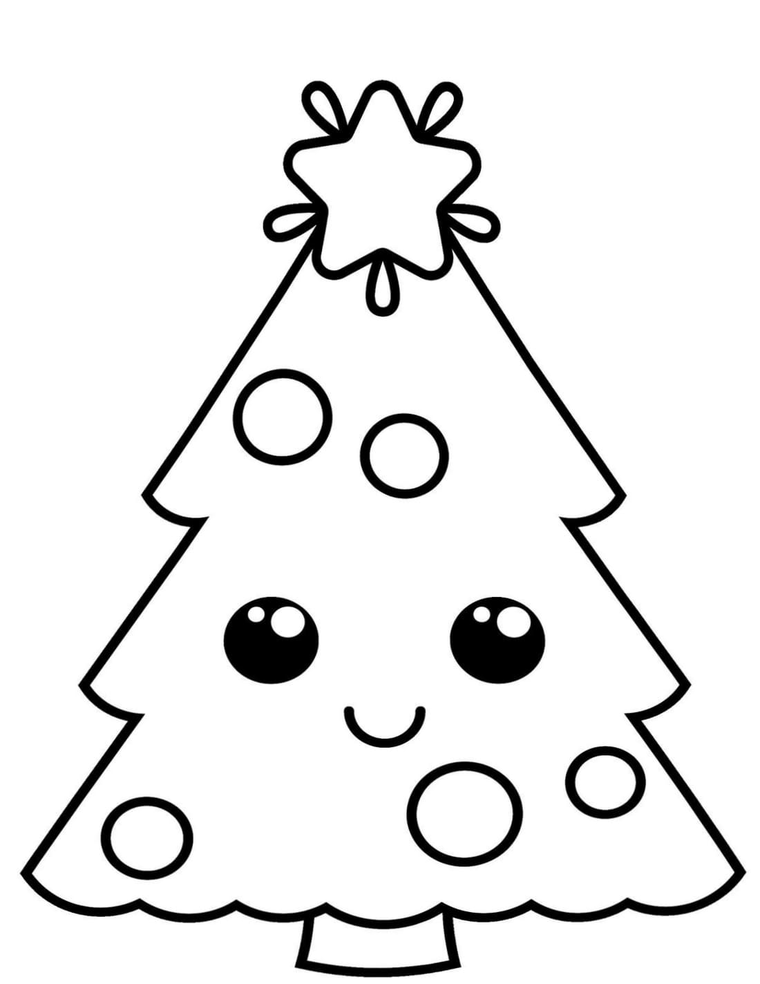 раскраска новогодняя елка картинки для детей распечатать 7