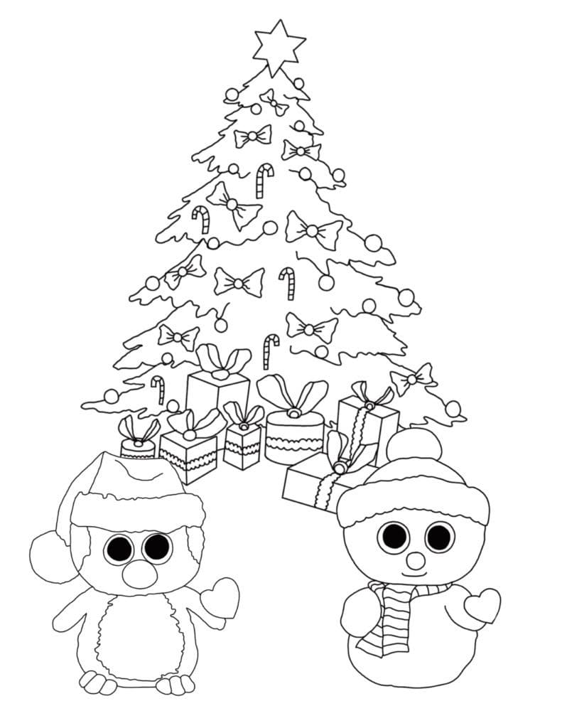 раскраска елка на Новый год картинки для детского сада 9