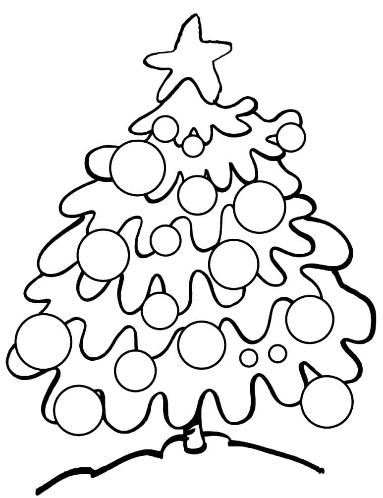 новогодняя елка картинка для детей раскраска 6