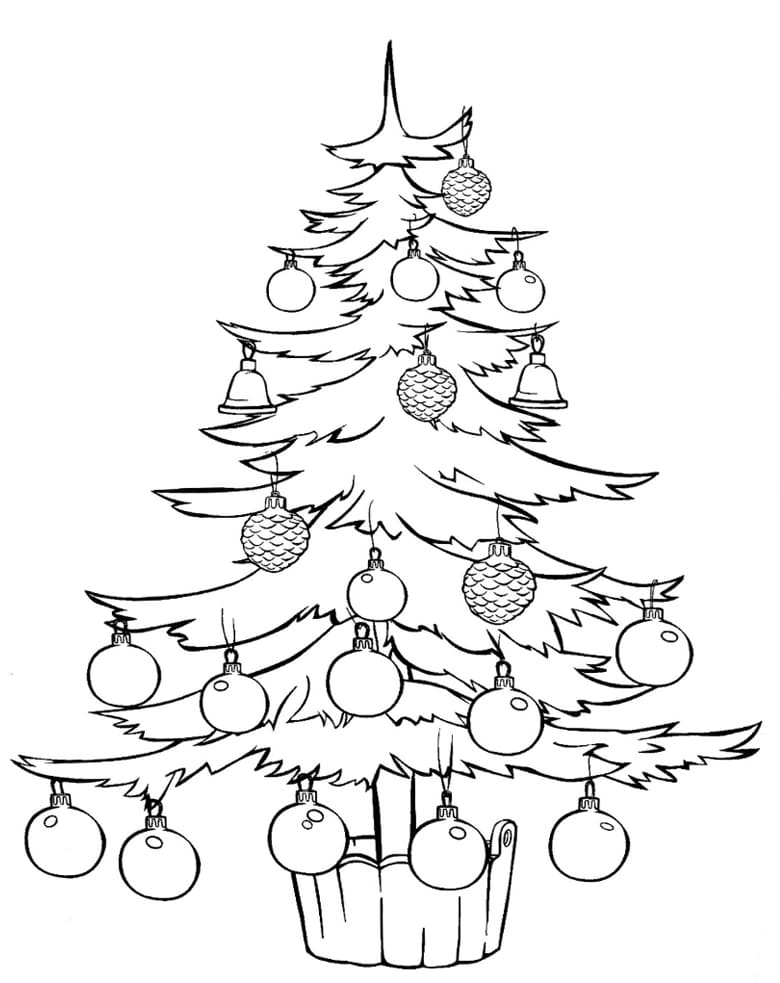 Раскраска новогодняя елка картинки для детей 9