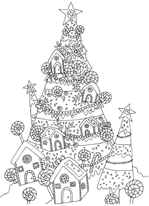 раскраска новогодняя елка картинки для школьников 6