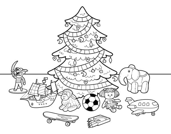 раскраска новогодняя елка картинки для детей распечатать бесплатно 10