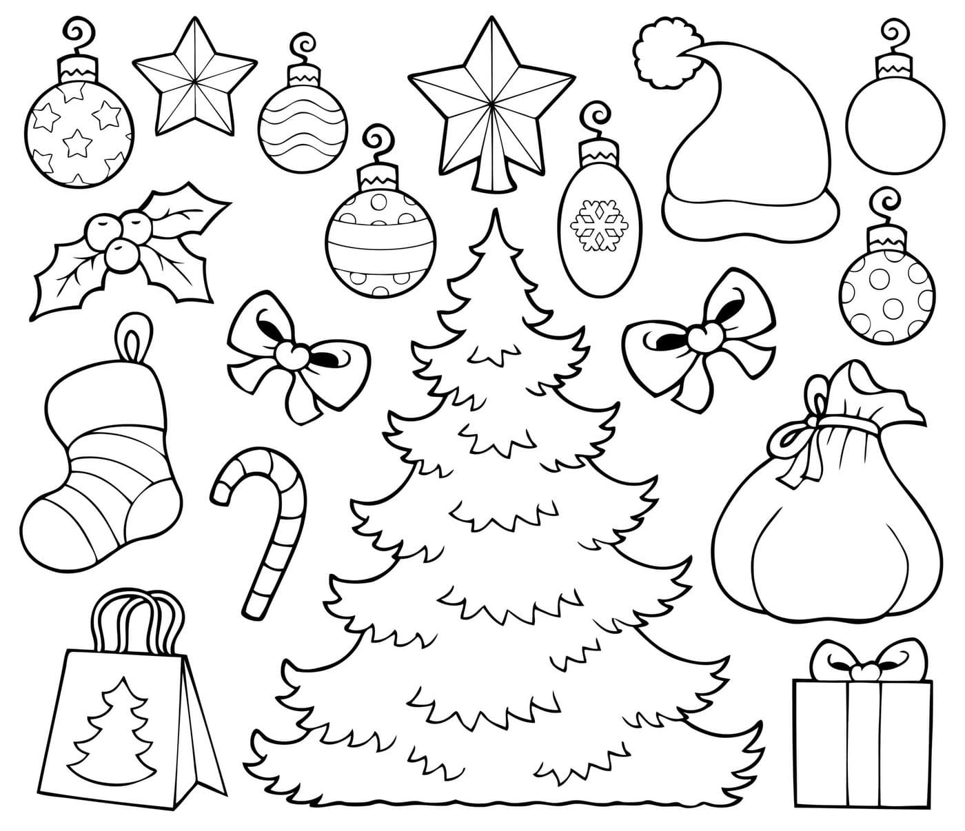раскраска новогодняя елка картинки для детей распечатать бесплатно 8