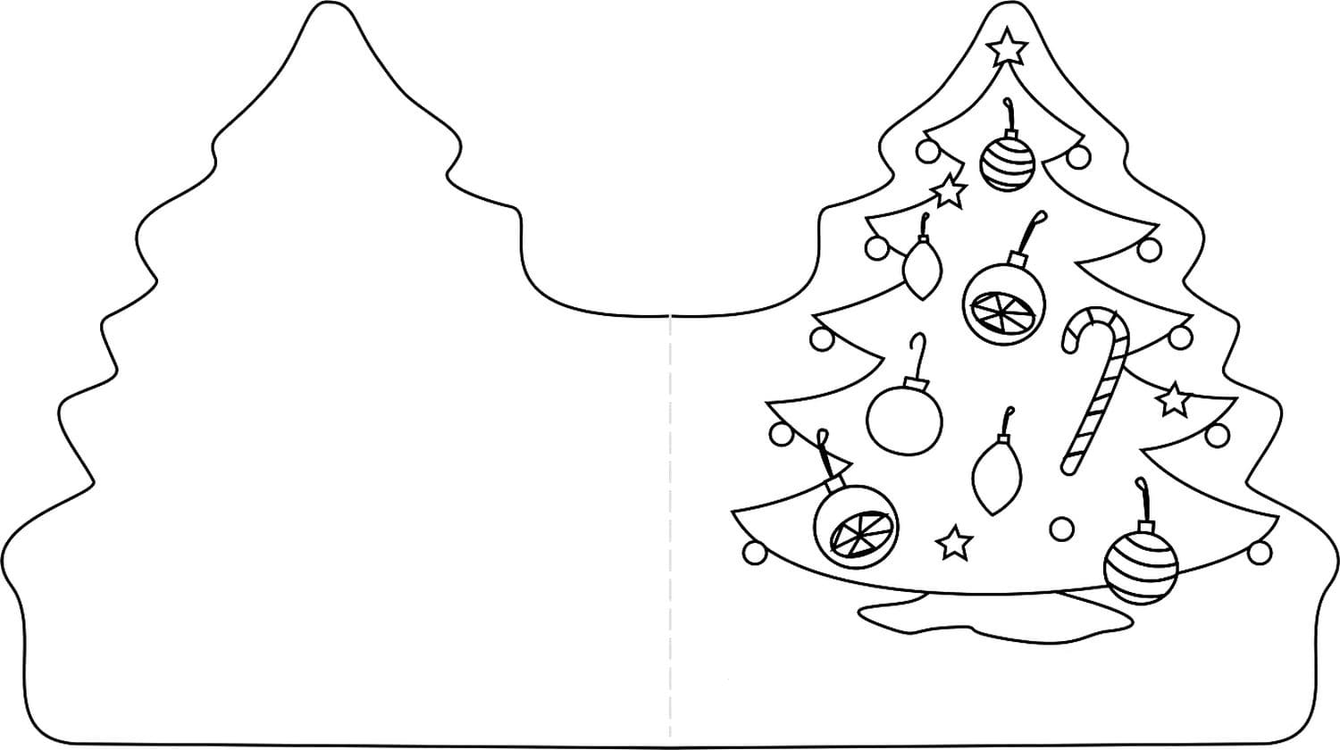 раскраска елка на Новый год картинки для детского сада 3