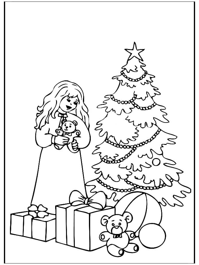 раскраска новогодняя елка картинки для школьников 9