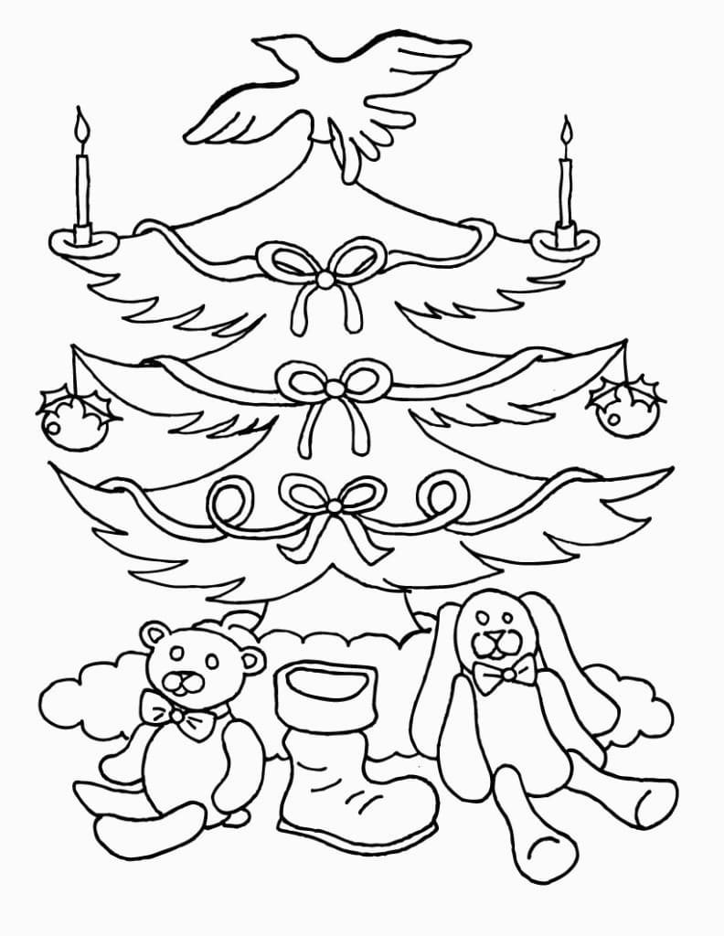 раскраска новогодняя елка картинки для детского сада 7