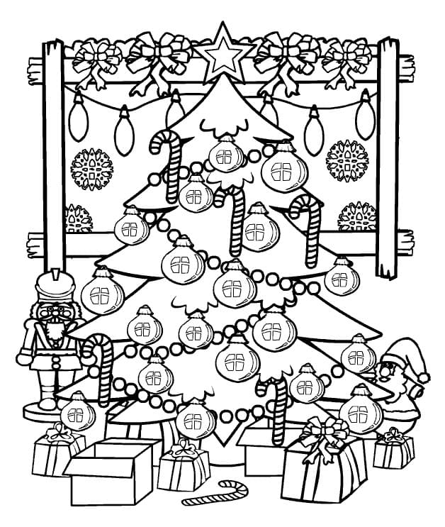раскраска елка на Новый год картинки для детского сада 2