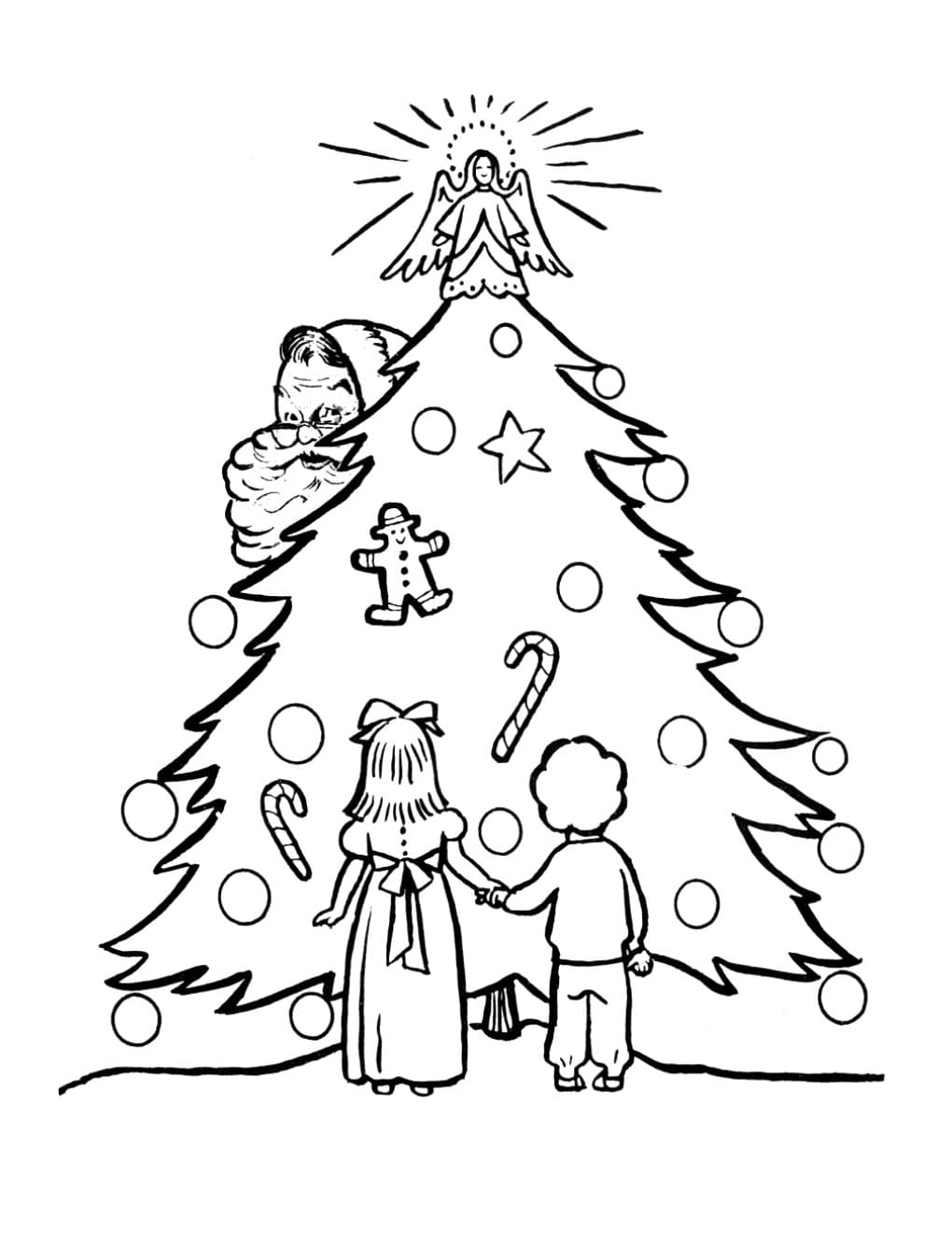 Раскраска новогодняя елка картинки для детей 5