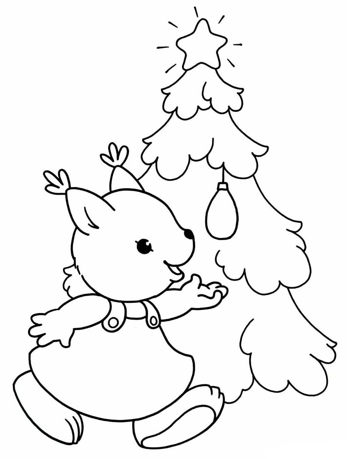 раскраска елка на Новый год картинки для детского сада 6