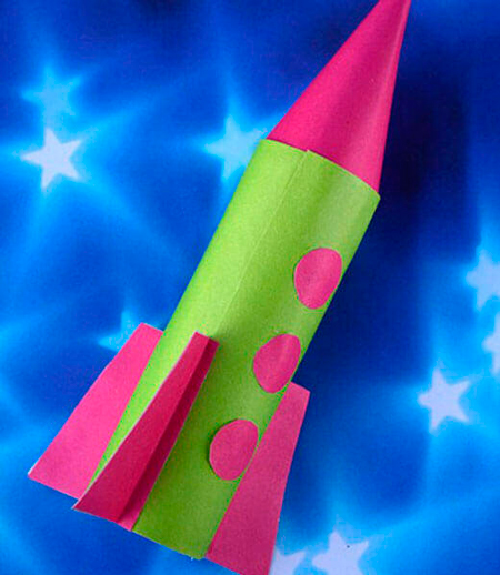 Ракета из бумаги и картона своими руками для детей 9