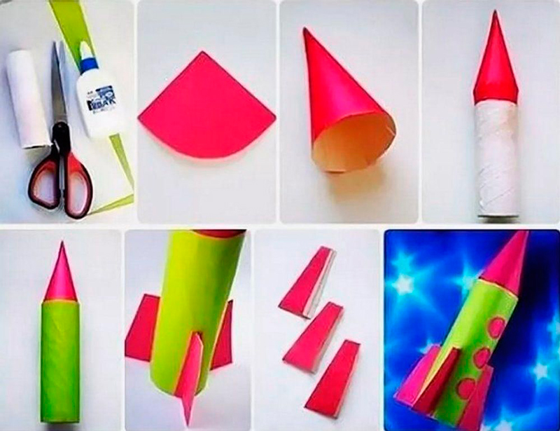 Ракета из бумаги и картона своими руками для детей 10