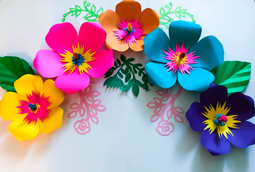 объемные цветы из цветной бумаги своими руками 5