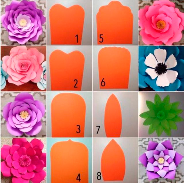 сделать цветы из цветной бумаги своими руками 9