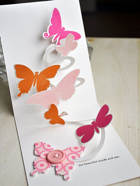 объемная открытка своими руками на 8 марта с бабочкой на цветах 4