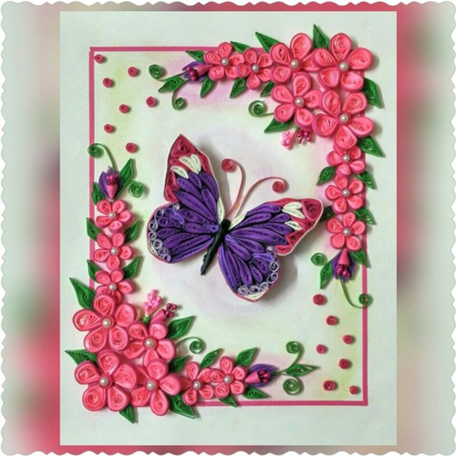 объемная открытка своими руками на 8 марта с бабочкой на цветах 2