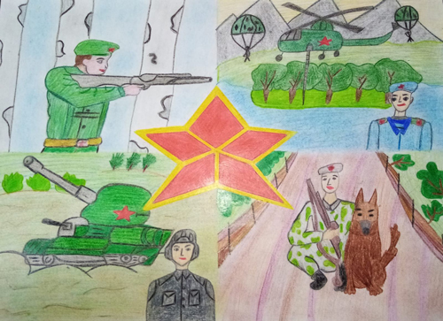 детские рисунки на тему 23 февраля день защитника отечества 6