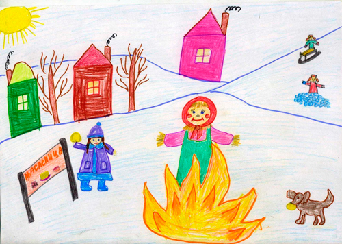 рисунки на тему Масленицы для детей карандашом 5