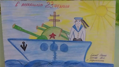 детские рисунки на тему 23 февраля день защитника отечества