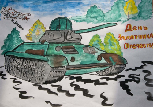 красивый рисунок на тему 23 февраля для детей в школу на конкурс 3