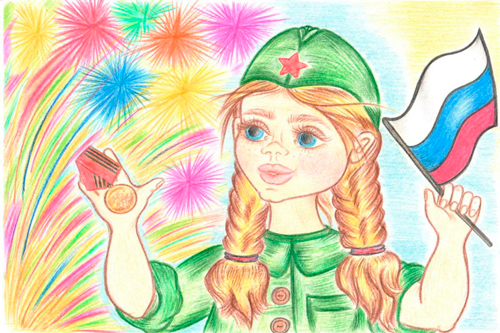 рисунок на тему 23 февраля для детей в садик красками