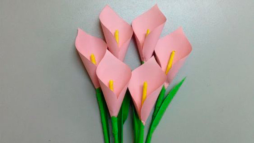 цветы из двухсторонней цветной бумаги своими руками 2