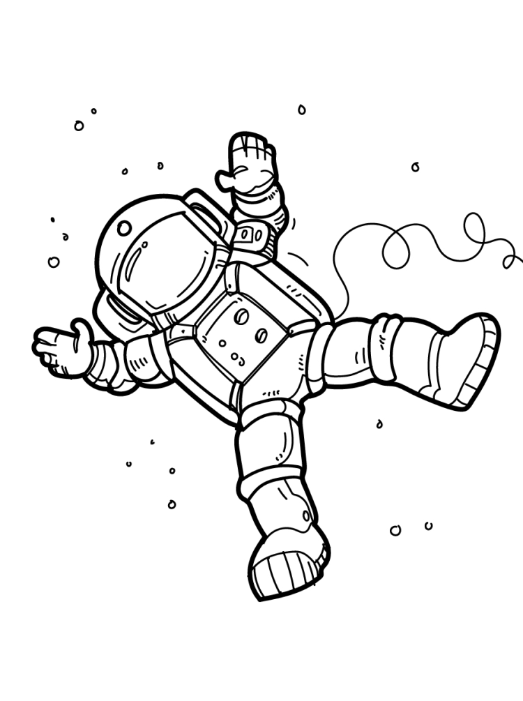 Раскраска космонавт для детей 4