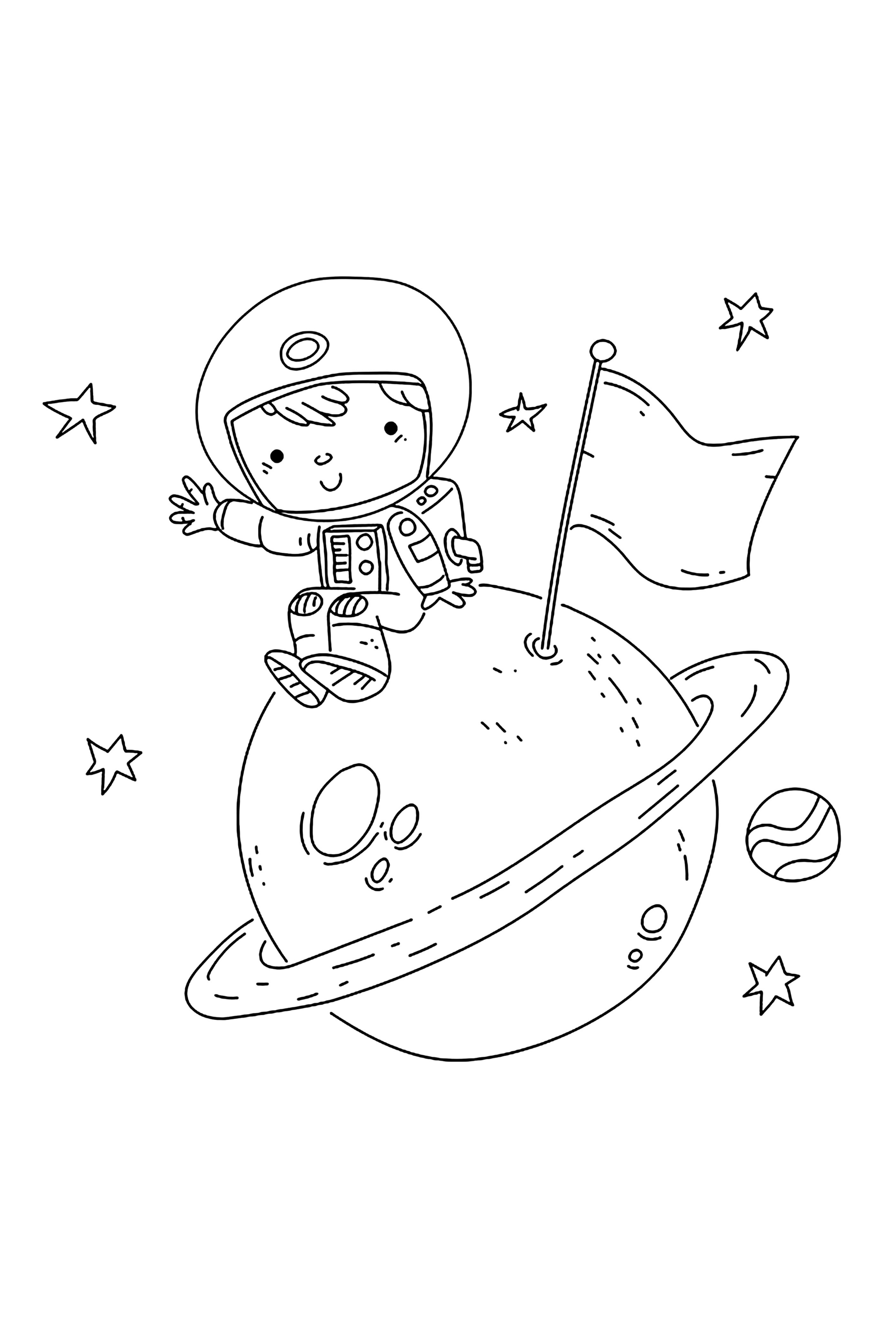 раскраска космонавт для детей дошкольного возраста 7
