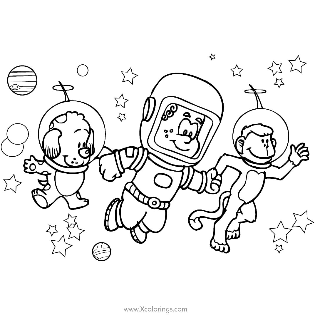 раскраска космонавт для детей дошкольного возраста