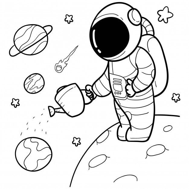 космонавт нарисовать легко для детей