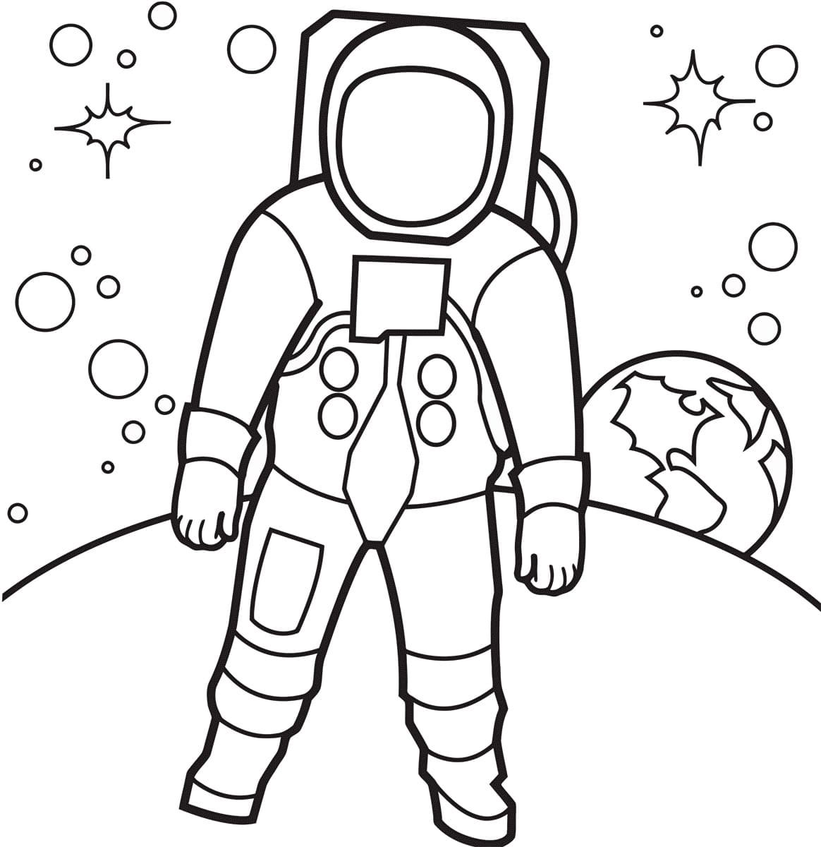 космонавт нарисовать легко для детей 2