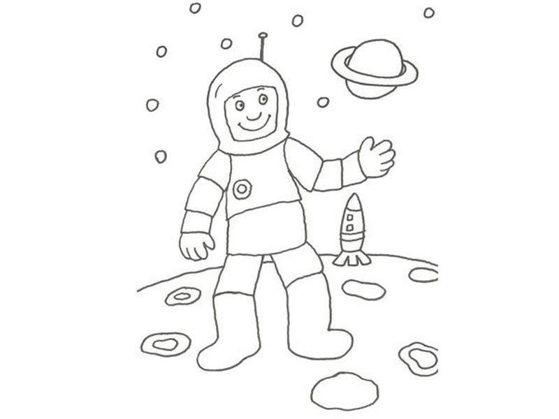 космонавт нарисовать легко для детей 3