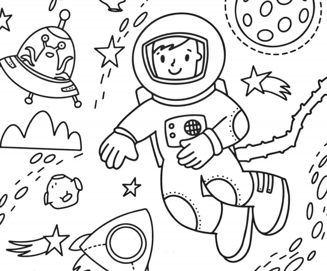 космонавт нарисовать легко для детей 4