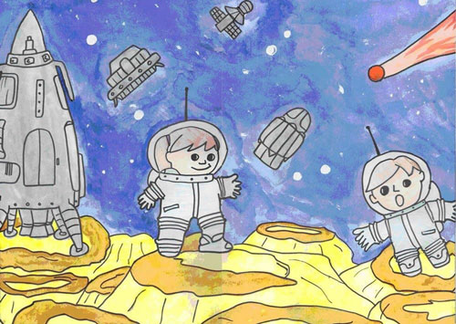 Как нарисовать космонавта для детей 2