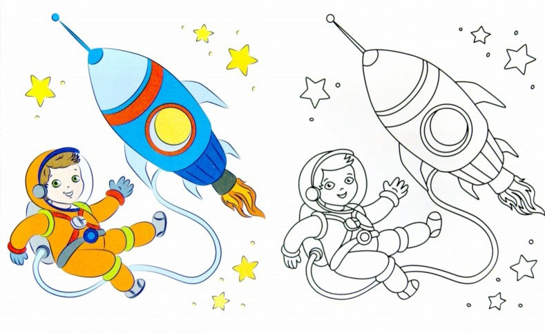 как нарисовать космонавта для детей поэтапно 10