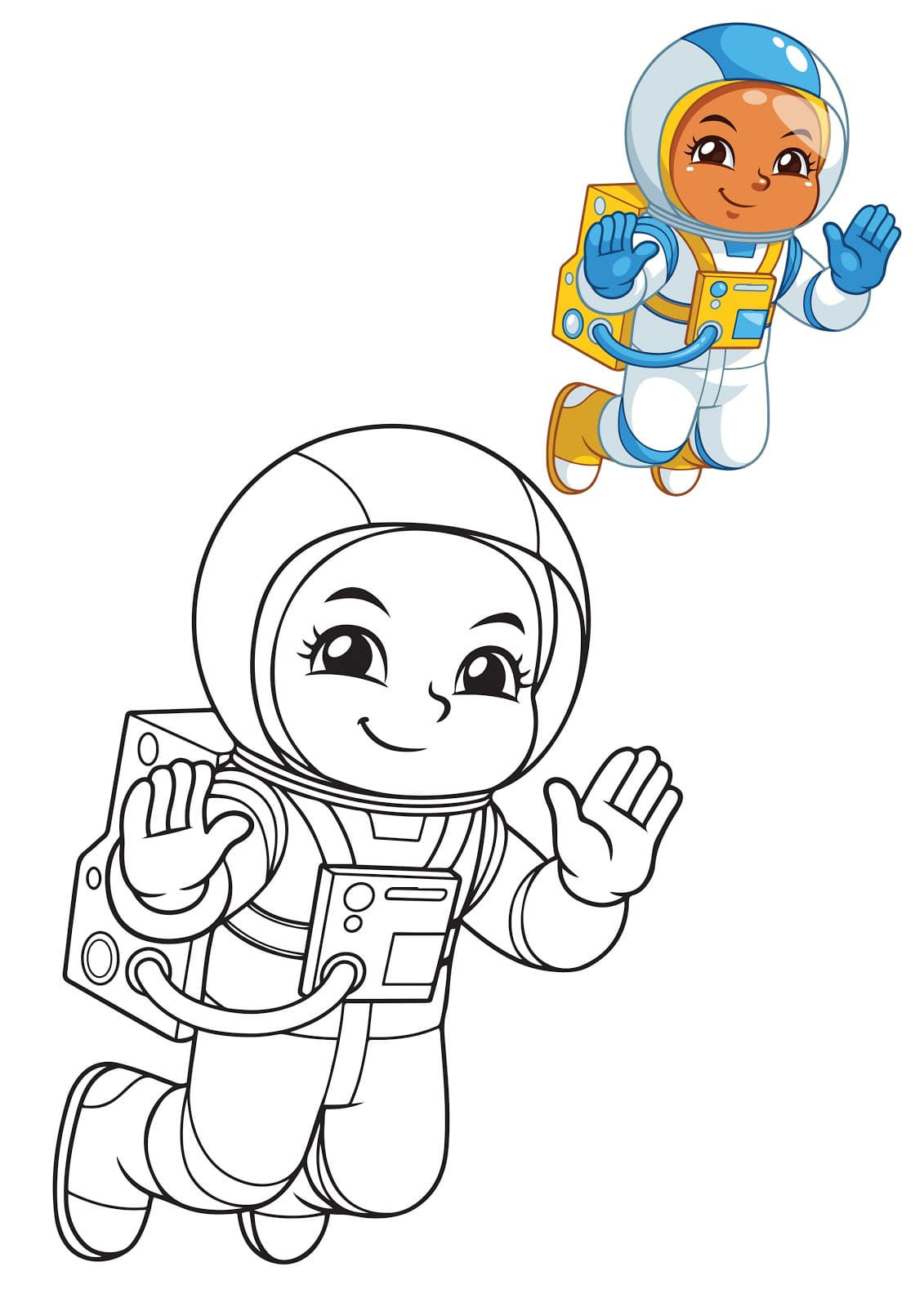 как нарисовать космонавта для детей поэтапно 11