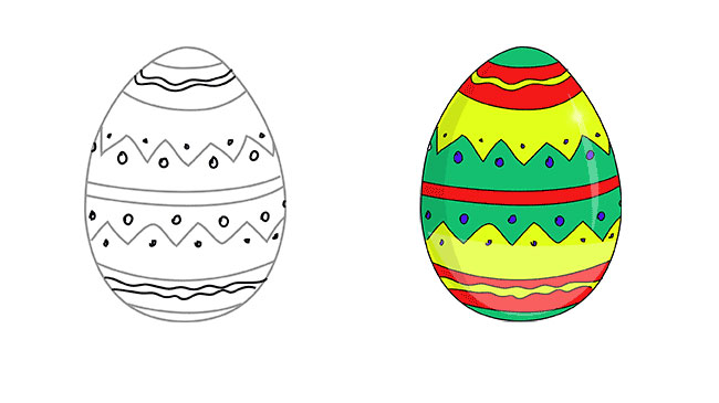 нарисовать пасхальное яйцо на бумаге 6
