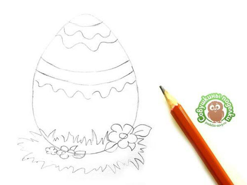 нарисовать рисунок пасхальные яйца 3