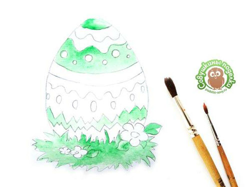 нарисовать рисунок пасхальные яйца 5