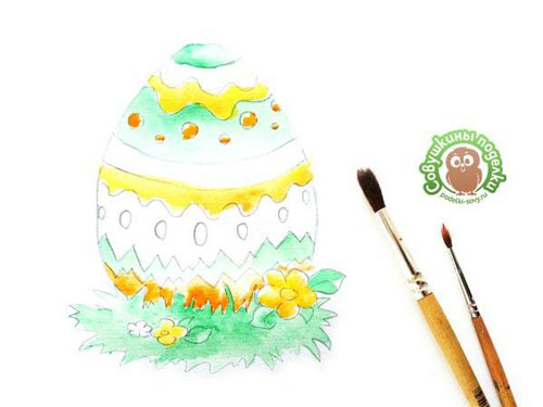 нарисовать рисунок пасхальные яйца 6